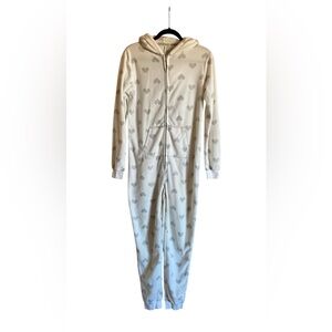 Women’s EASYWEAR Hearts One Piece Hooded Pajamas M